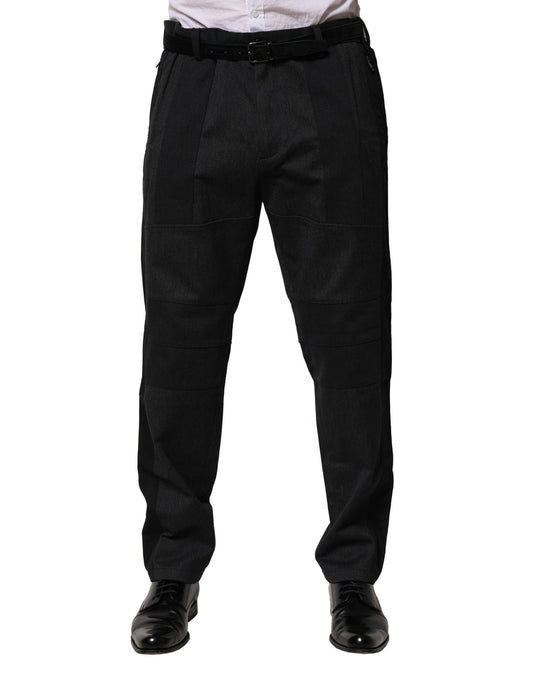 Dolce & Gabbana Vestido Negro de Algodón Pantalones de Vestir Entallados