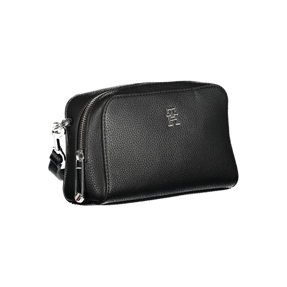 Tommy Hilfiger Bolso de hombro de poliuretano negro para mujer