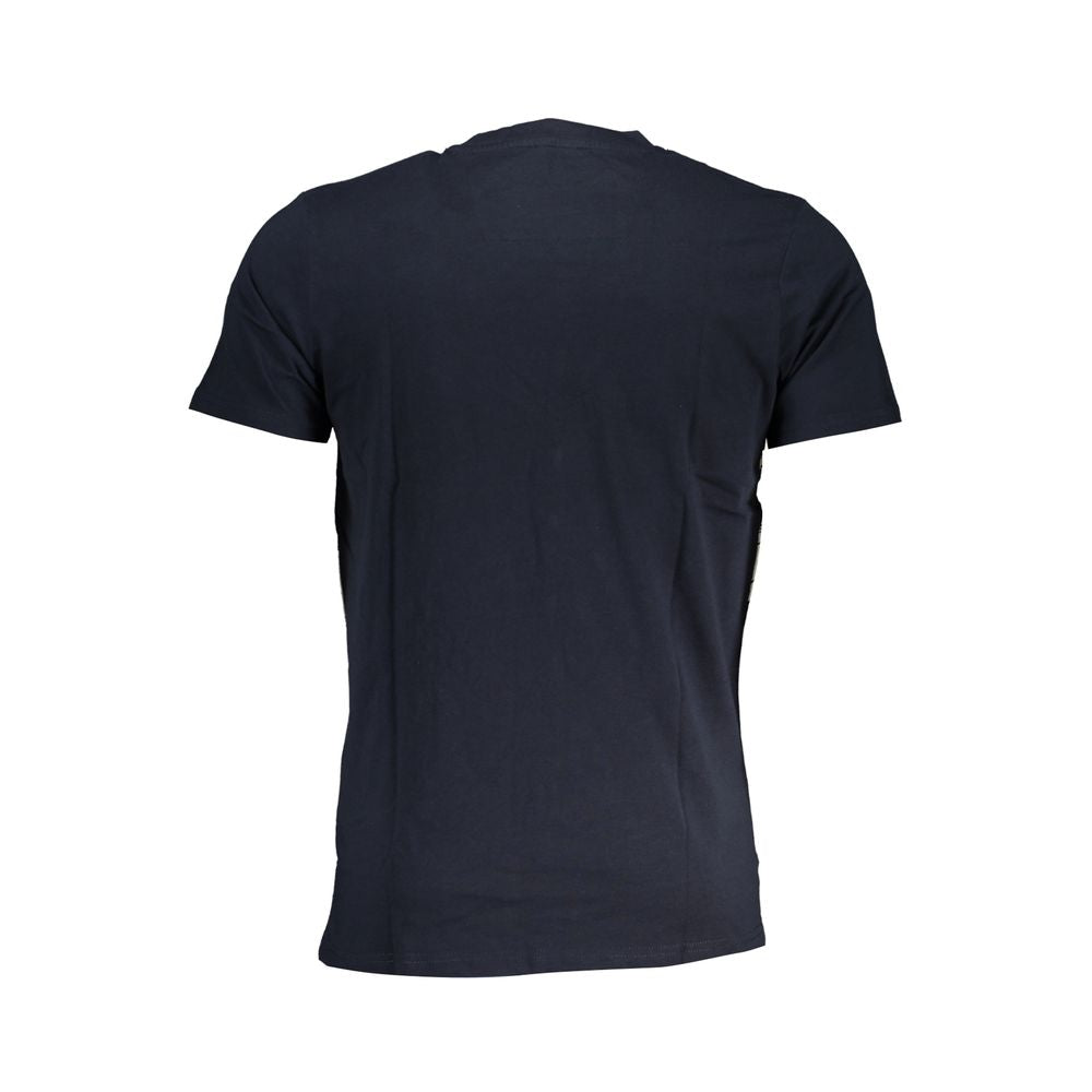 Camiseta de hombre de algodón azul Cavalli Class