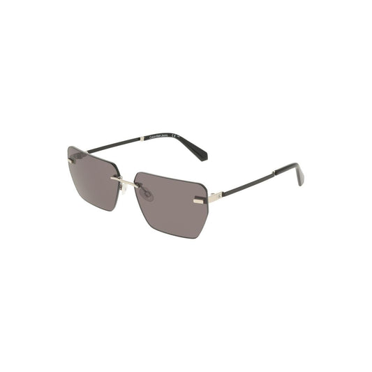 Calvin Klein Gafas de Sol de Hombre de Metal Plateado