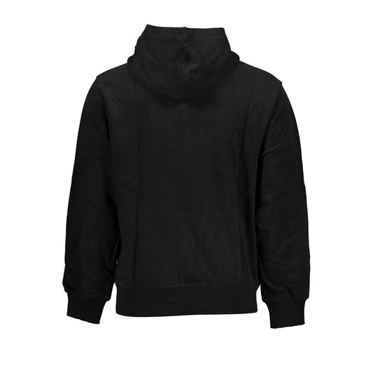 Sudadera con capucha negra de algodón para hombre Calvin Klein