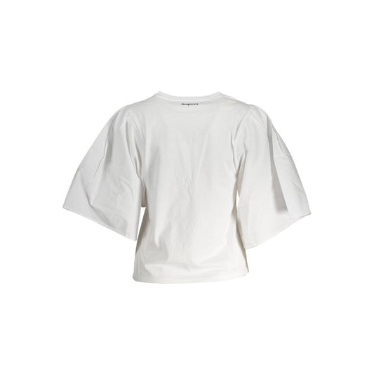 Top de mujer de algodón blanco Desigual