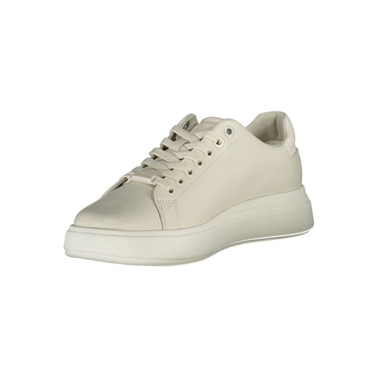 Zapatillas deportivas de piel beige Calvin Klein para mujer