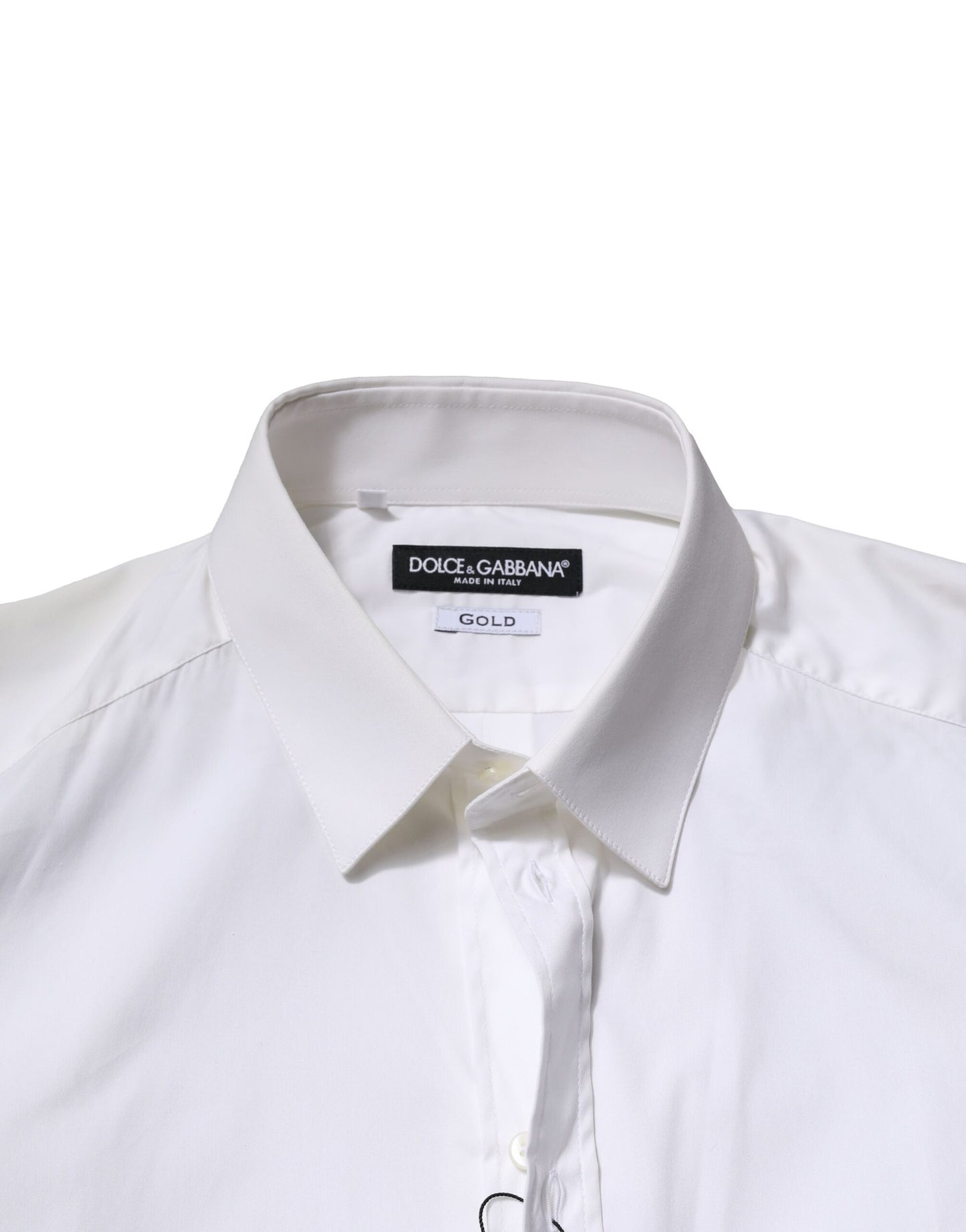 Camisa formal de manga larga Dolce & Gabbana de algodón blanco GOLD