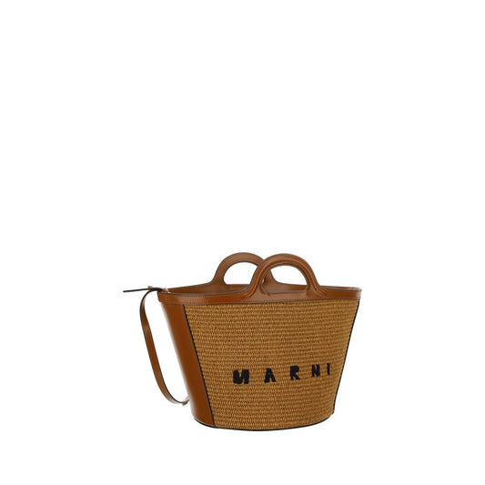 Bolso de Hombro Marni de Algodón Marrón
