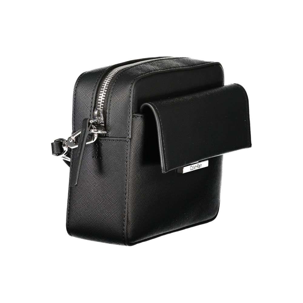 Bolso de hombro de poliuretano negro Calvin Klein para mujer