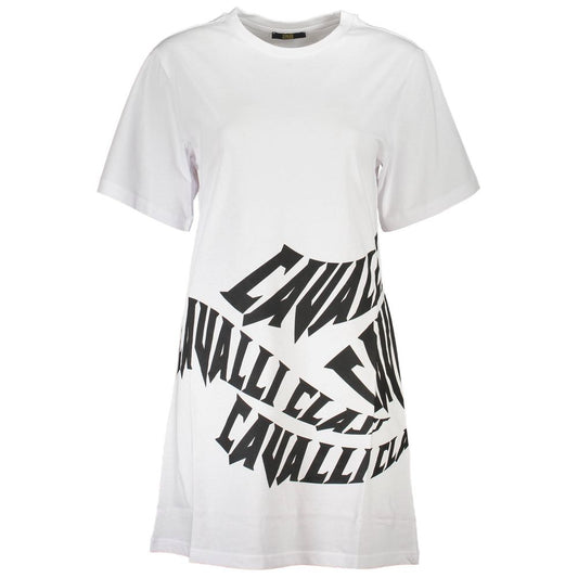 Vestido blanco de algodón para mujer Cavalli Class