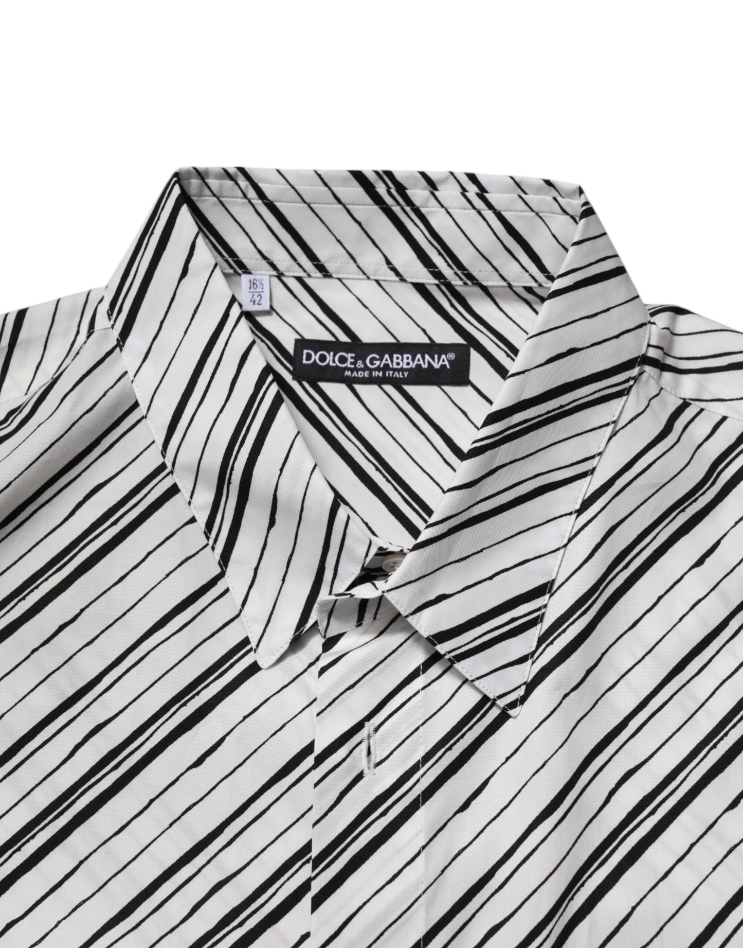 Camisa formal de hombre Dolce & Gabbana de manga larga a rayas blancas