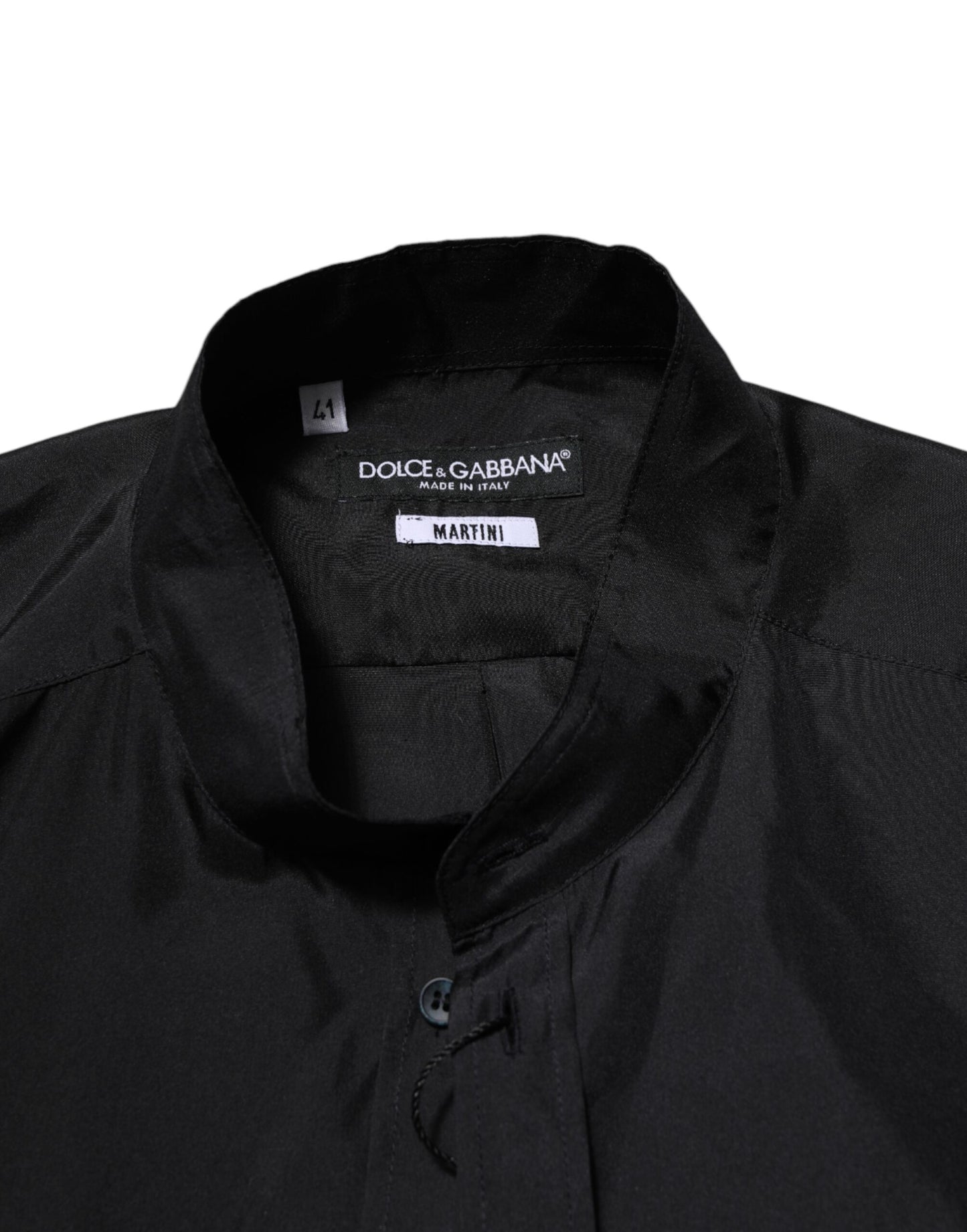 Camisa de vestir formal Dolce & Gabbana MARTINI de seda azul oscuro para hombre