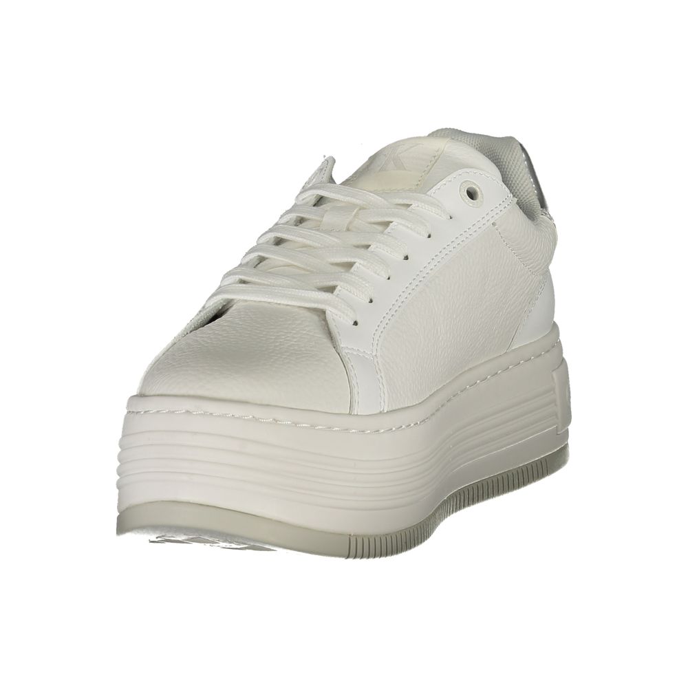 Zapatillas deportivas de cuero blanco Calvin Klein para mujer