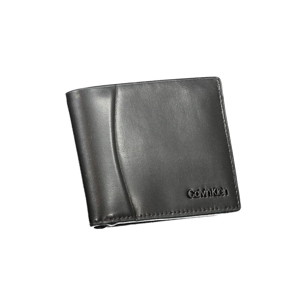 Cartera de cuero negro para hombre Calvin Klein