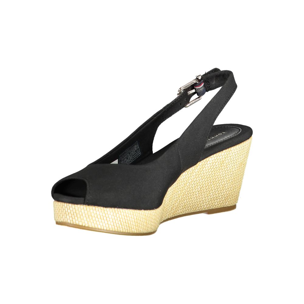 Tommy Hilfiger Sandalia Negra de Poliéster para Mujer