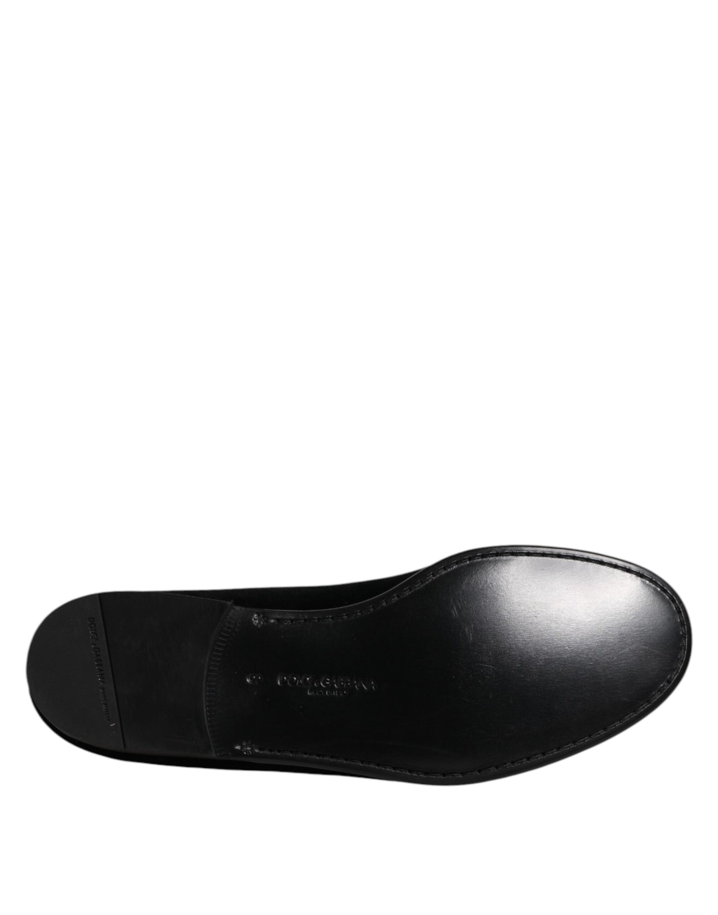 Mocasines sin cordones de terciopelo negro Dolce & Gabbana Zapatos de vestir