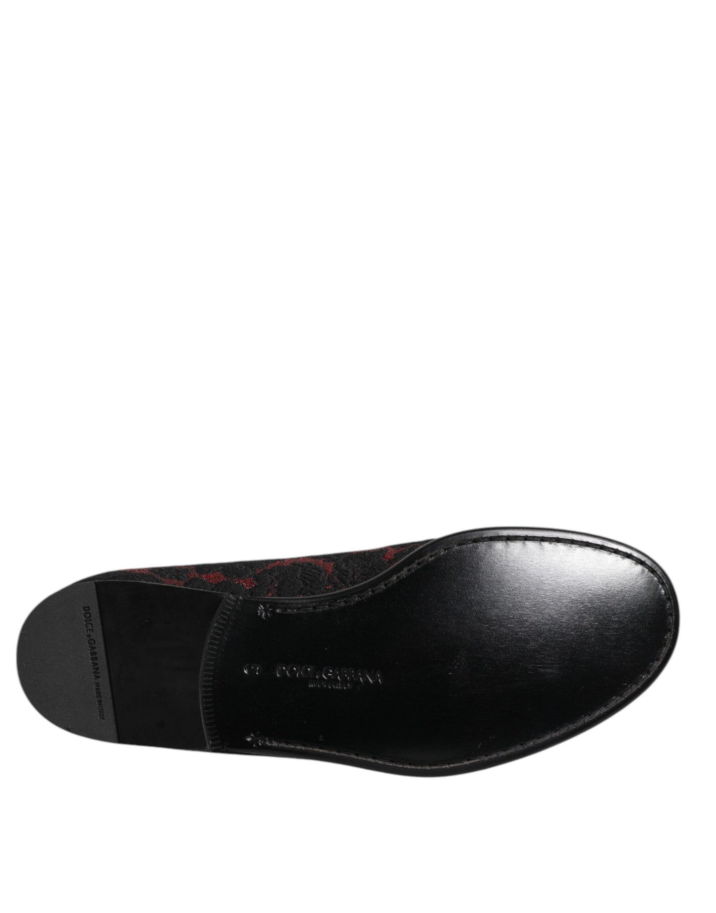 Zapatos Mocasines sin Cordones de Jacquard Rojo y Negro Dolce & Gabbana