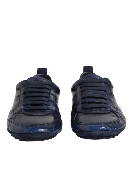 Zapatillas bajas de cuero azul oscuro para hombre Dolce & Gabbana