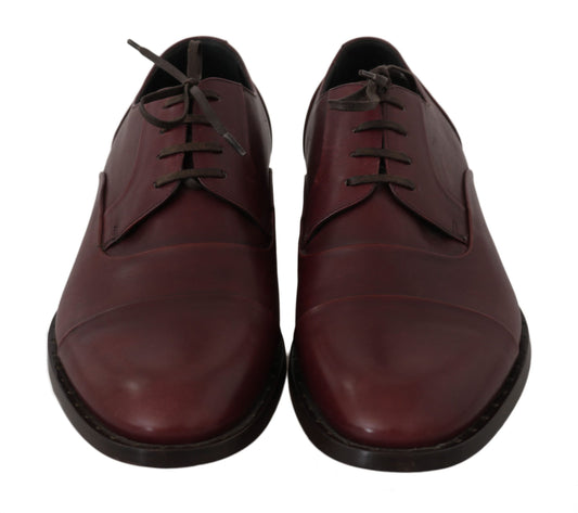 Zapatos formales Derby de cuero burdeos rojo Dolce & Gabbana