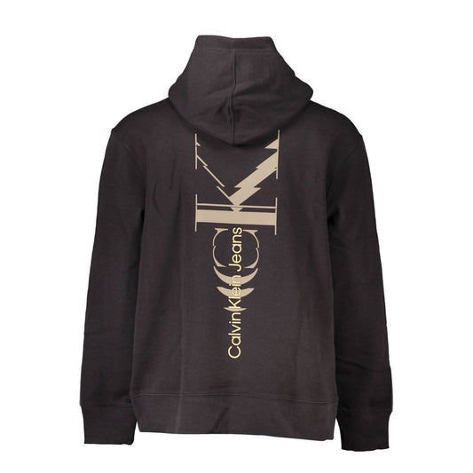 Sudadera con capucha negra de algodón para hombre Calvin Klein