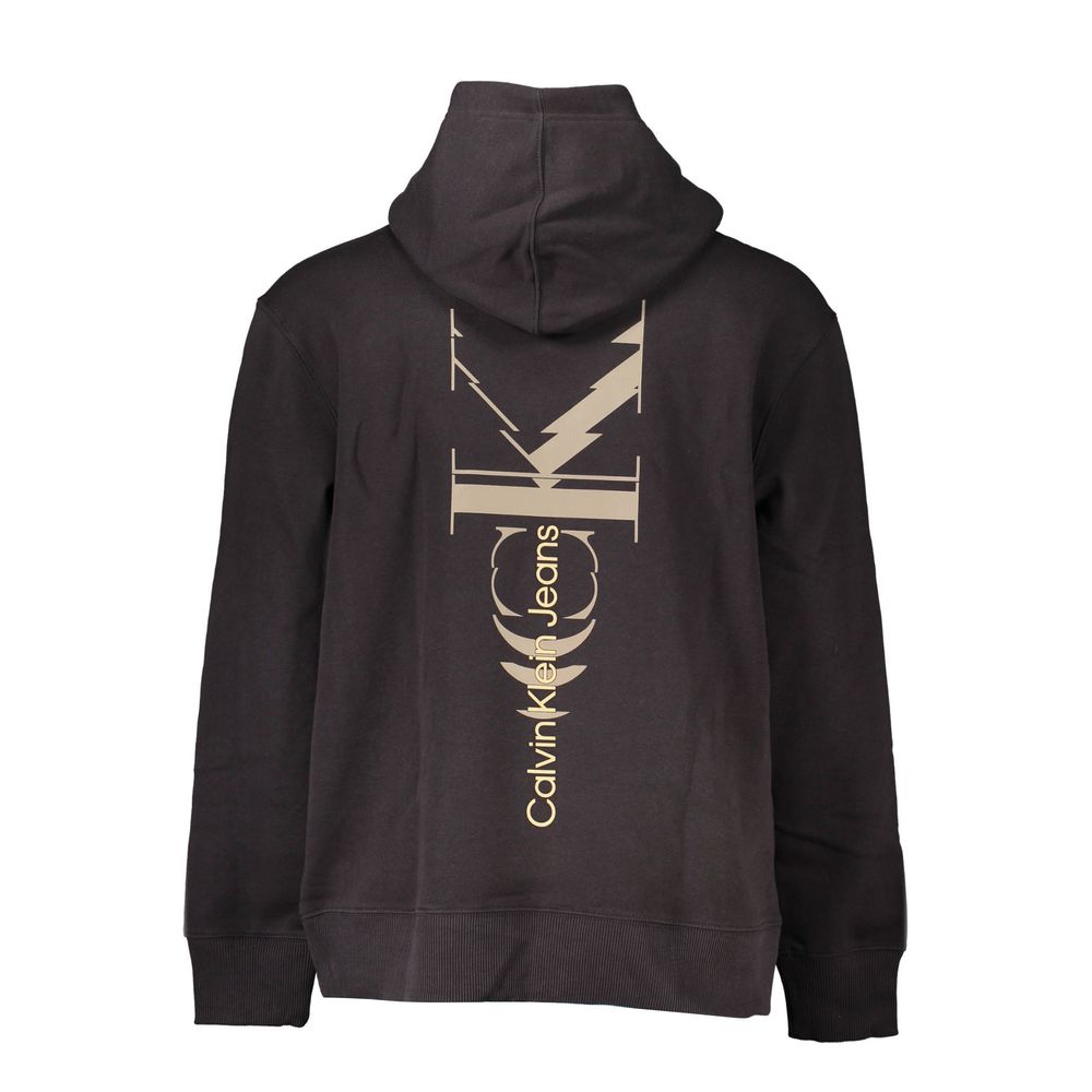 Sudadera con capucha negra de algodón para hombre Calvin Klein