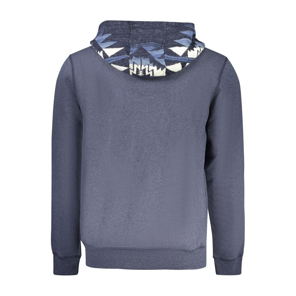 Sudadera con capucha de algodón azul Guess para hombre