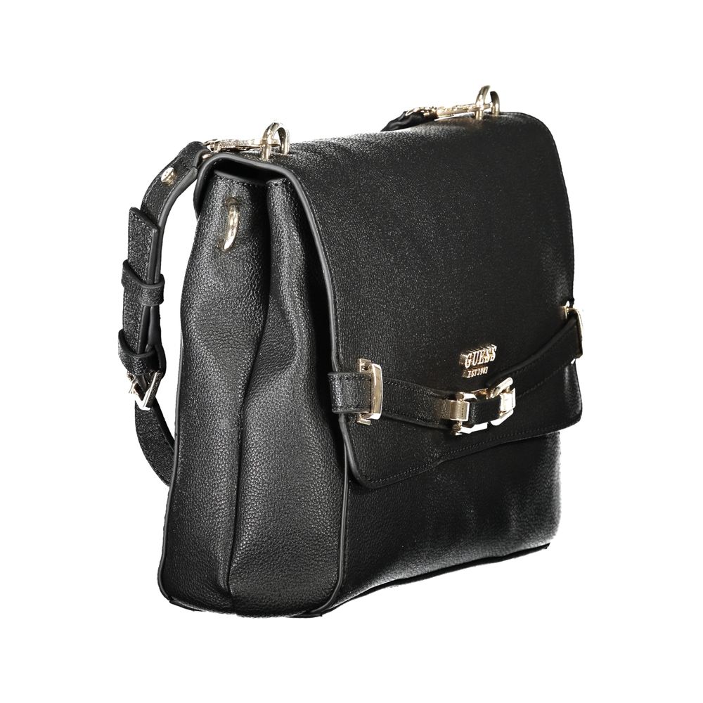 Bolso de mano de poliuretano negro para mujer Guess Jeans
