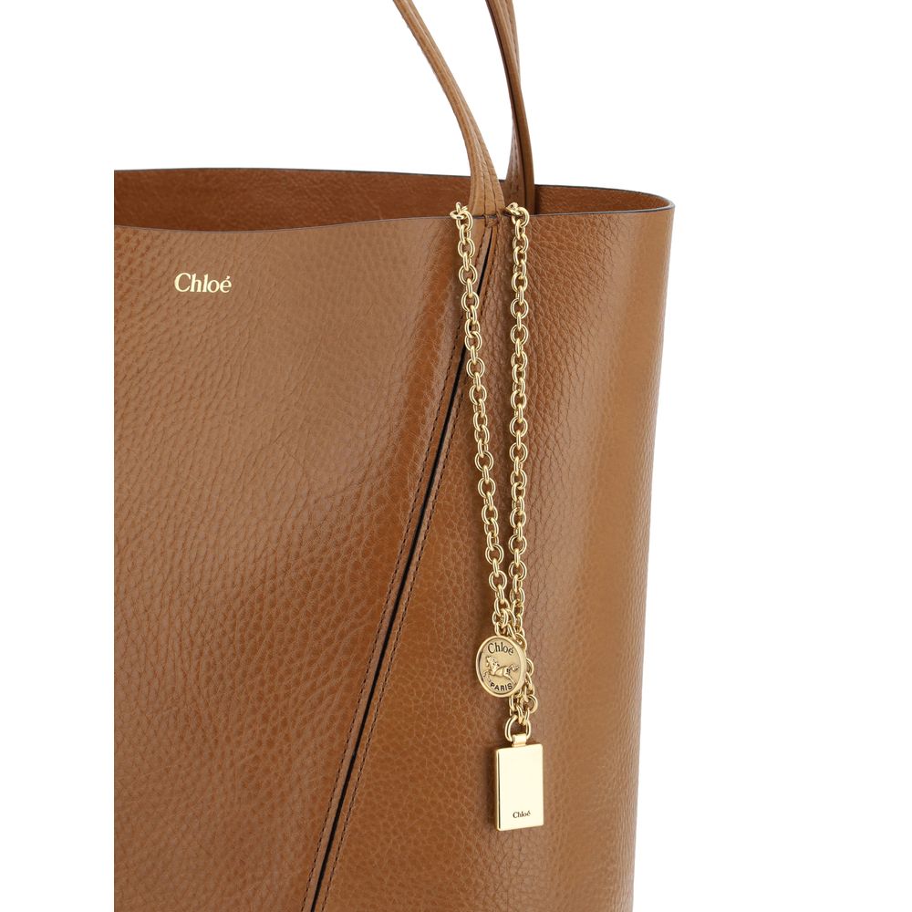 Chloé Bolso De Hombro Spin En Cuero Bos Taurus Marrón