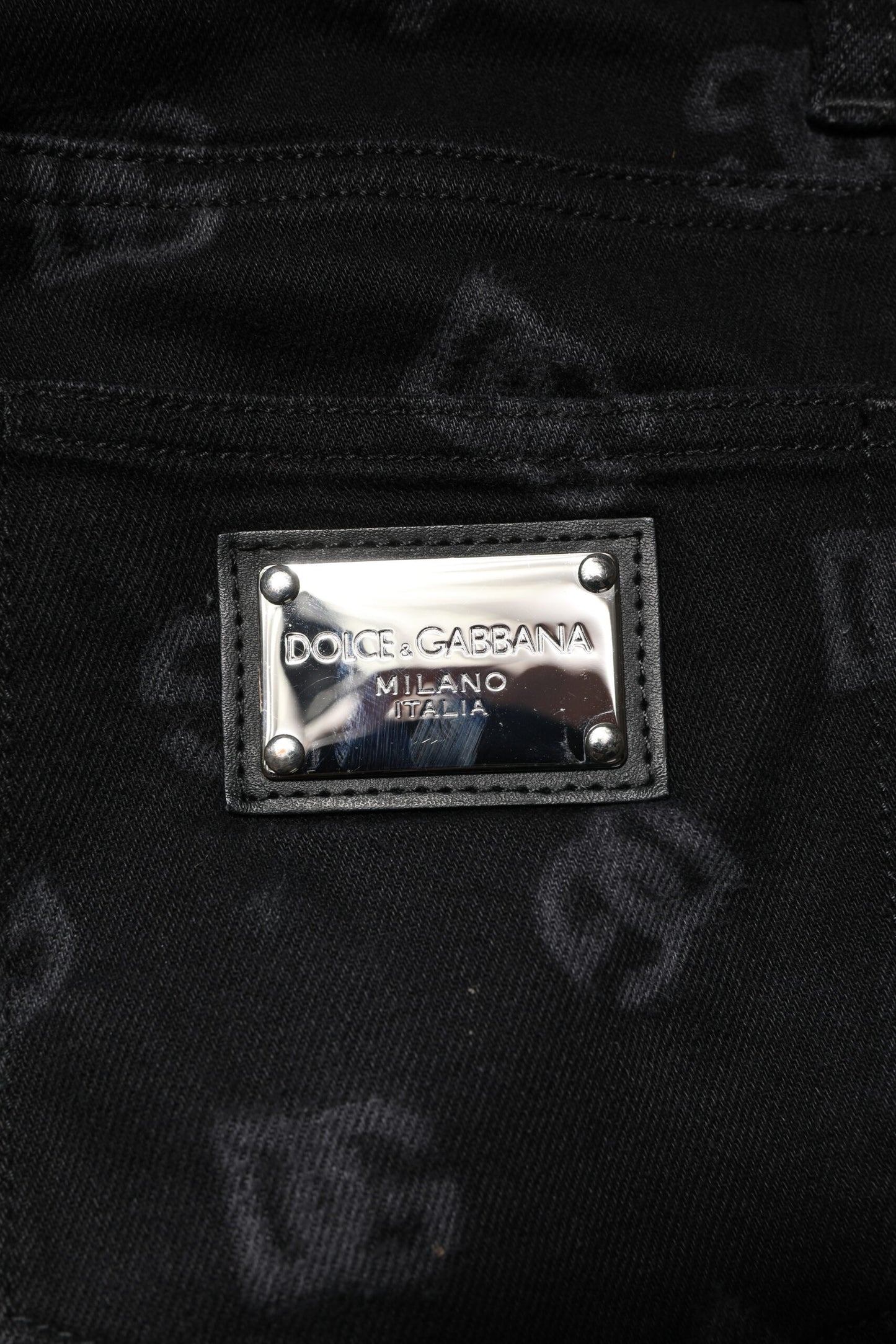 Jeans de mezclilla ajustados para hombre Dolce & Gabbana negros de algodón con logo DG