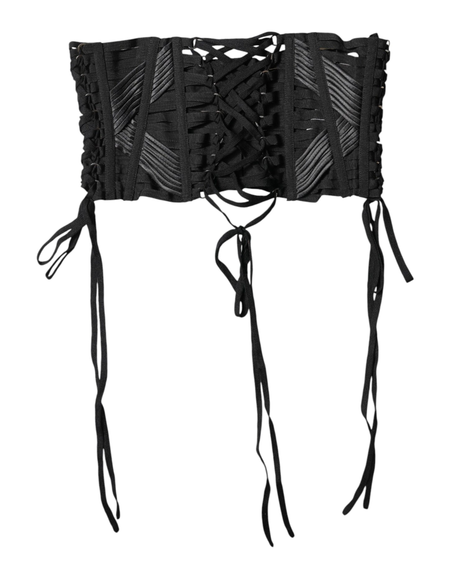 Cinturón Corsé Dolce & Gabbana de Algodón Negro con Cordones en la Cintura