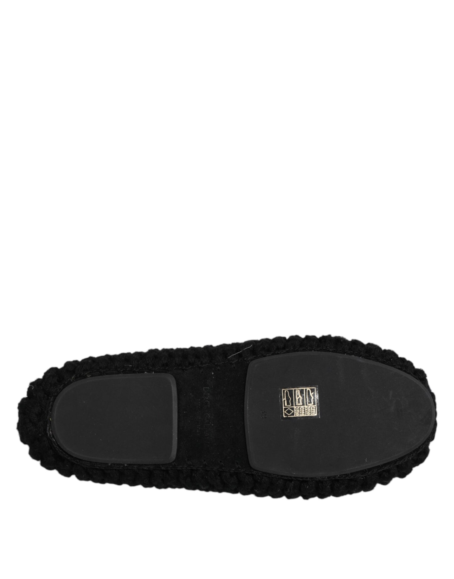 Zapatillas bailarinas sin cordones de lana negra Dolce & Gabbana