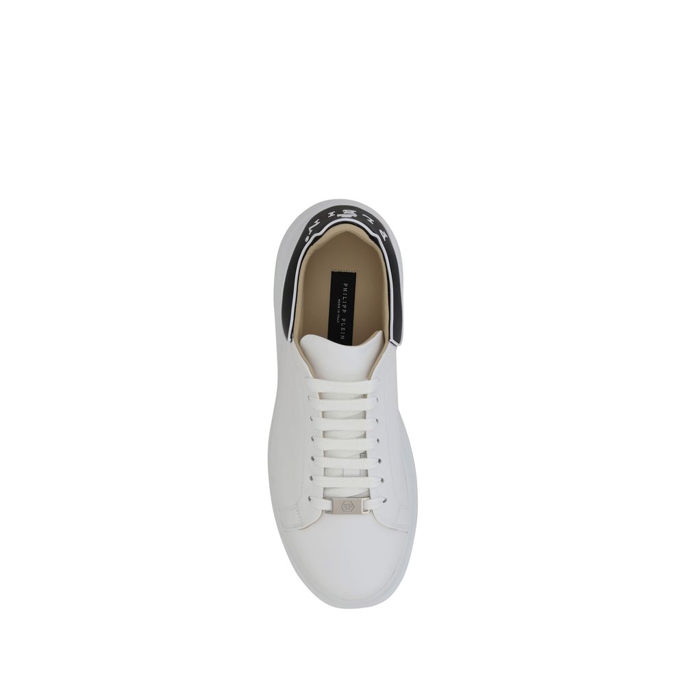 Zapatillas Philipp Plein Bos Taurus De Corte Bajo En Cuero Vacuno Blanco