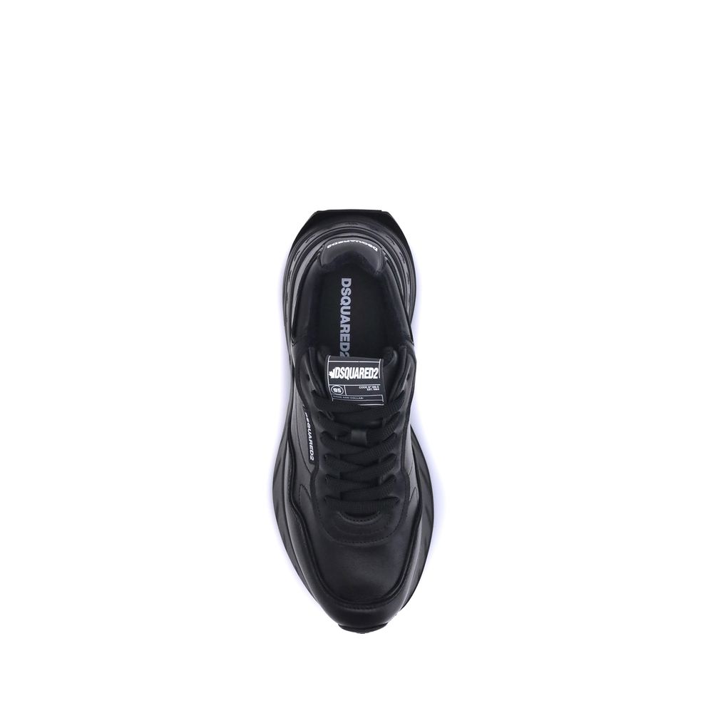 Dsquared² Black Leather Bos Taurus Model Sneakers