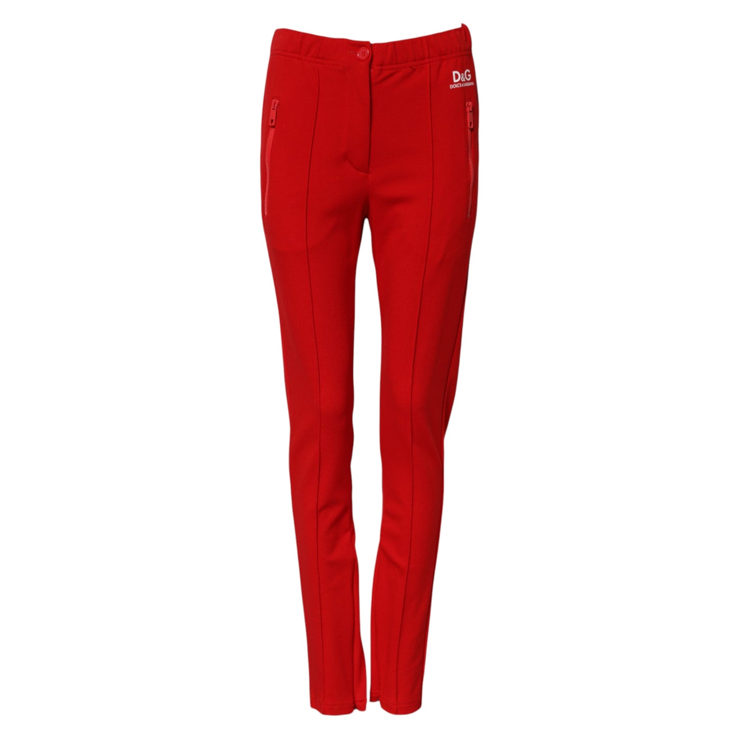 Pantalones Dolce & Gabbana rojos de talle medio y corte ajustado