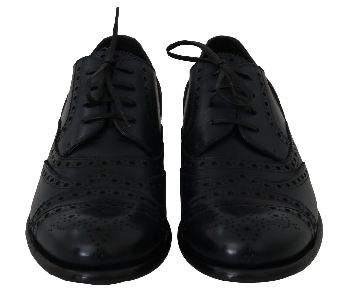 Zapatos de vestir Oxford brogue de cuero azul oscuro Dolce & Gabbana