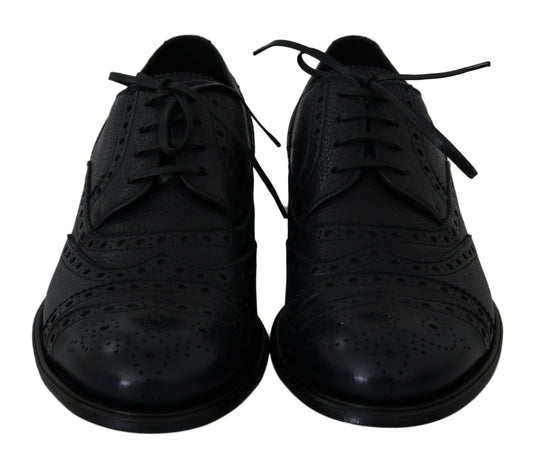 Zapatos de vestir Oxford con puntera de piel azul Dolce & Gabbana