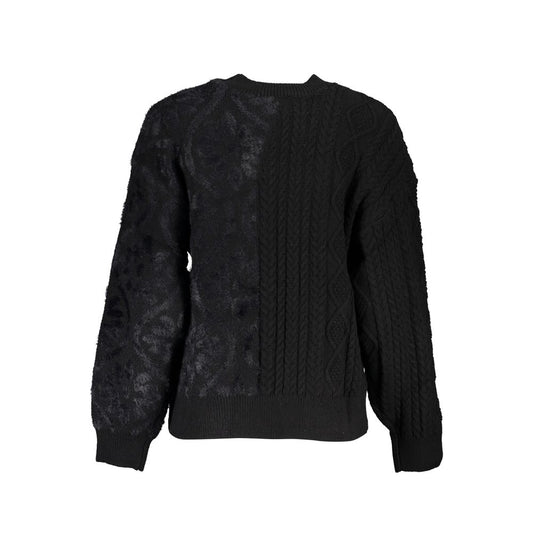 Suéter Desigual de cuello alto de algodón negro para mujer