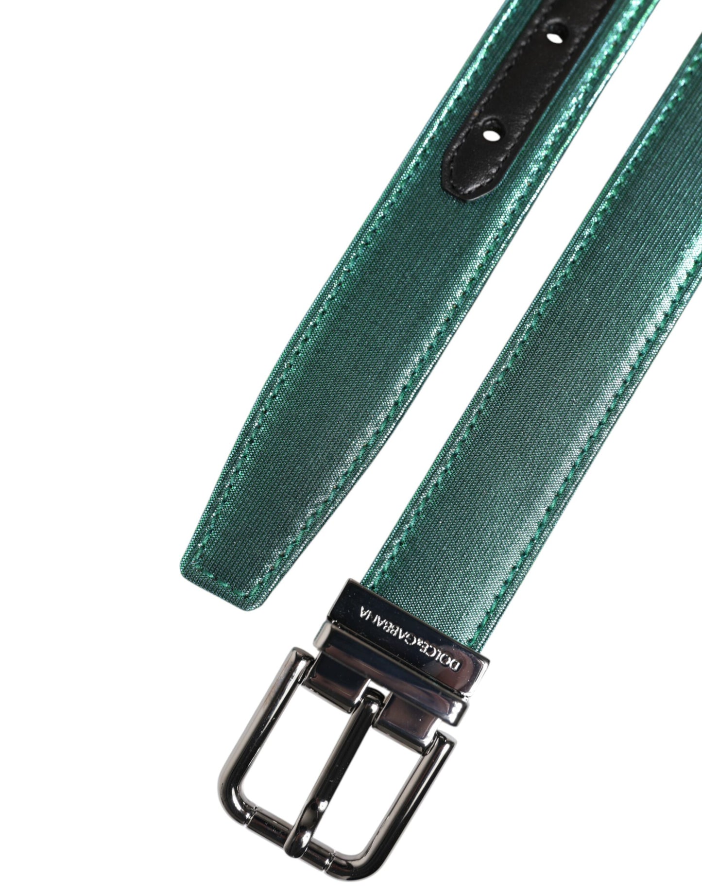 Cinturón Dolce & Gabbana de Poliéster Verde y Negro con Hebilla de Metal