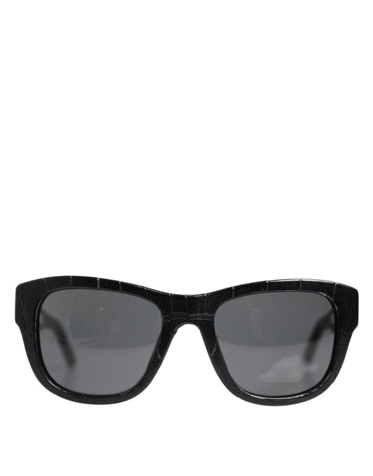 Gafas de sol Dolce & Gabbana DG4177 con montura de cuero negro y lentes tintadas