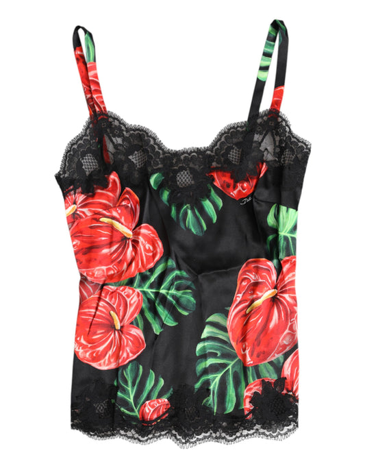 Dolce & Gabbana Sujetador de Lencería de Seda Floral Multicolor