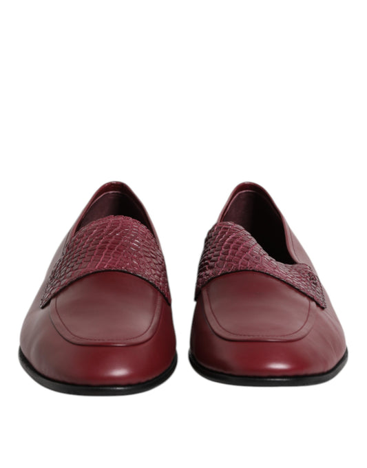 Chaussures de ville à enfiler Dolce & Gabbana en cuir de veau bordeaux