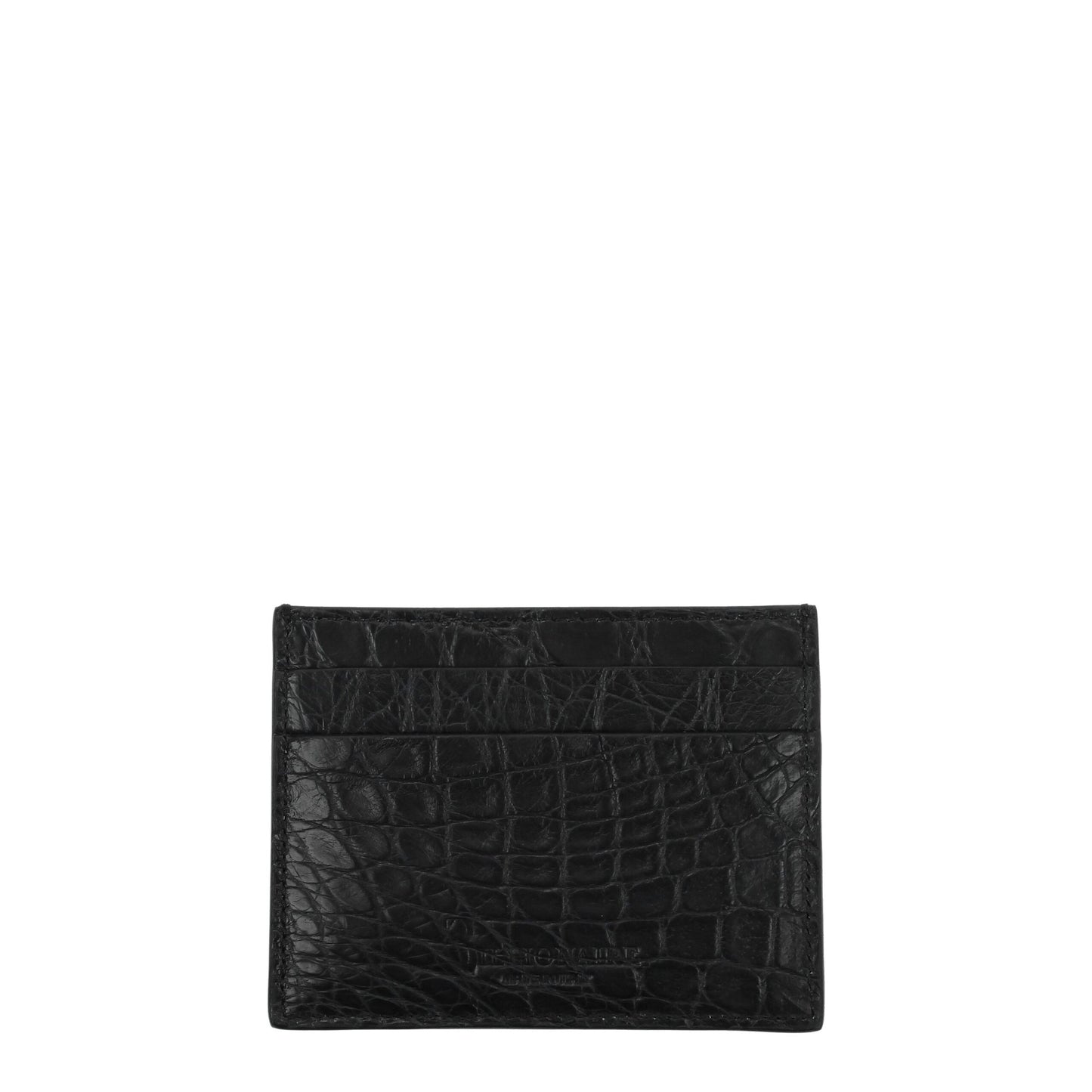 Tarjetero de piel de cocodrilo negro Billionaire Italian Couture
