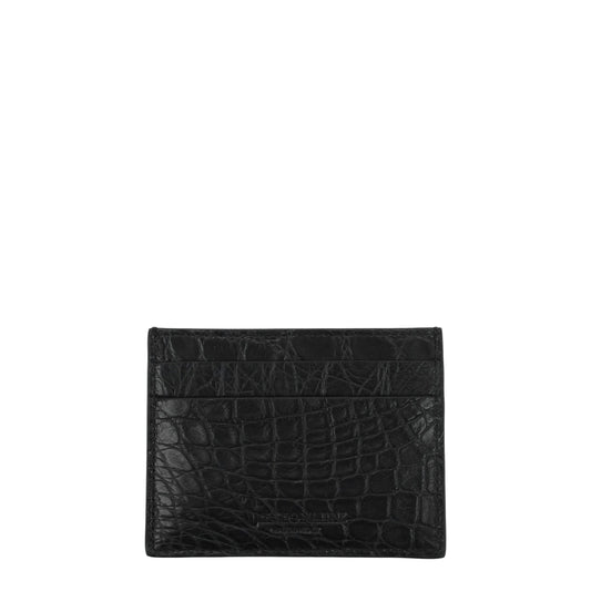 Tarjetero de piel de cocodrilo negro Billionaire Italian Couture