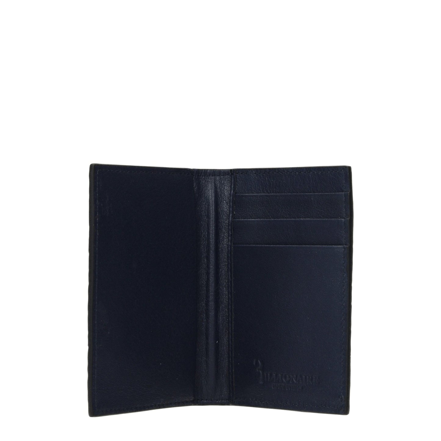 Tarjetero de piel de cocodrilo azul Billionaire Italian Couture