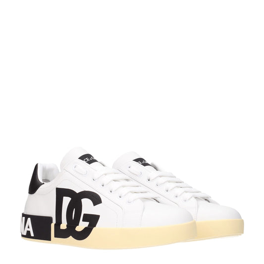 Zapatillas bajas de piel blanca Dolce & Gabbana