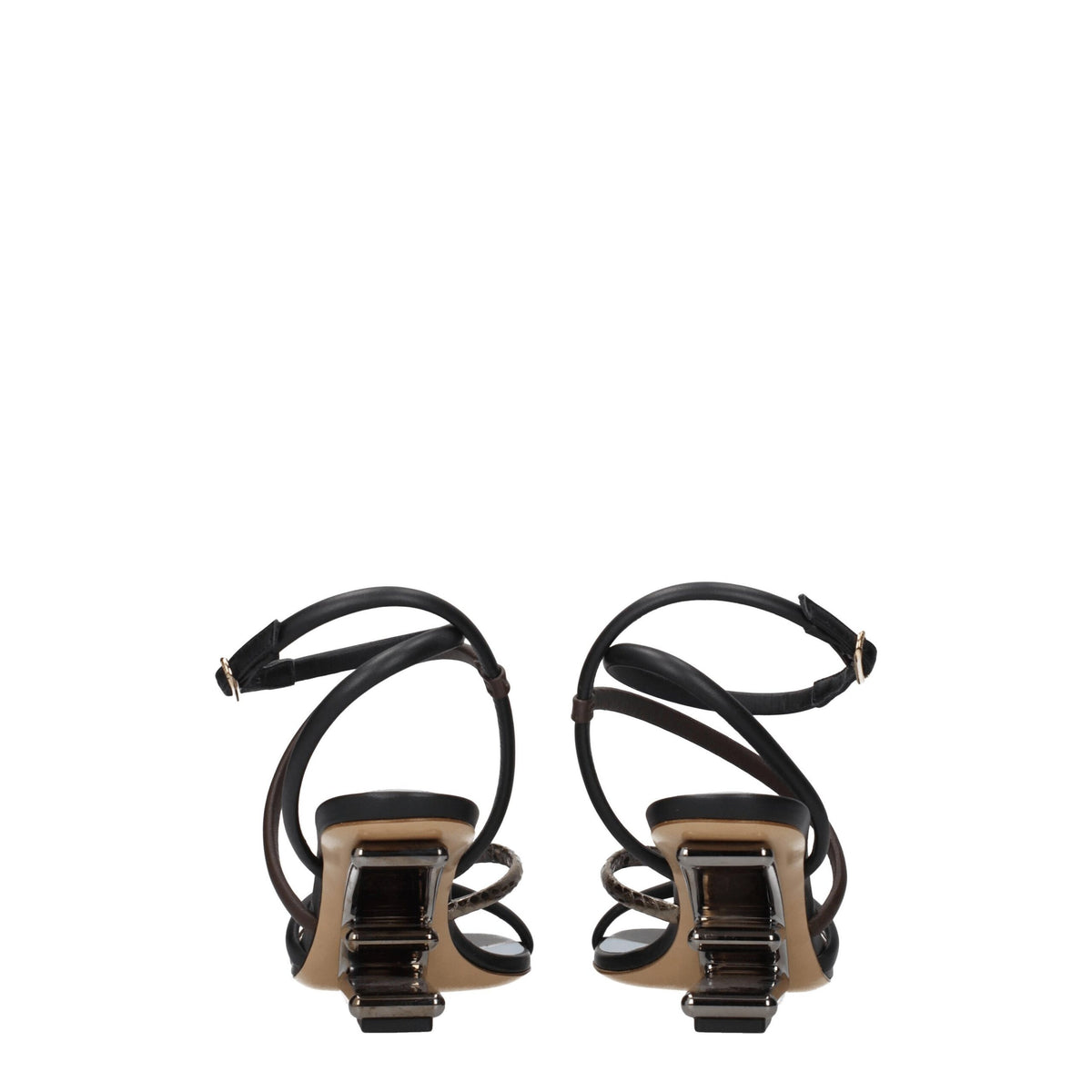 Fendi Multicolor Leather Flat and Comfortable Sandals