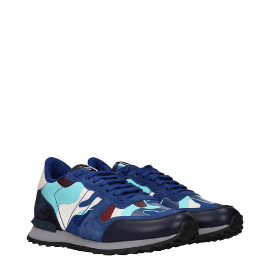 Zapatillas deportivas de piel azul Valentino Garavani