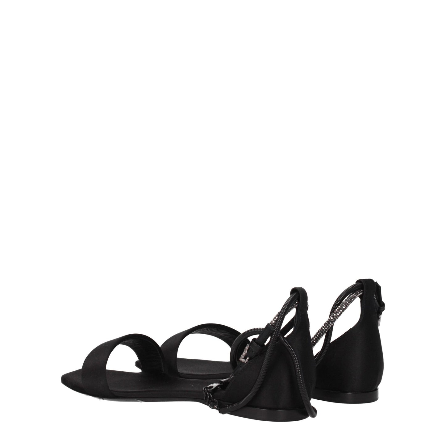 Sandalias planas de satén negro Max Mara