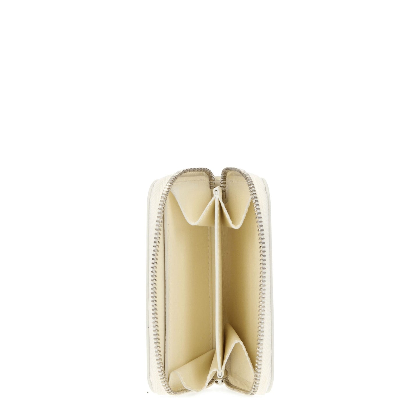 Billetera de cuero beige Jil Sander