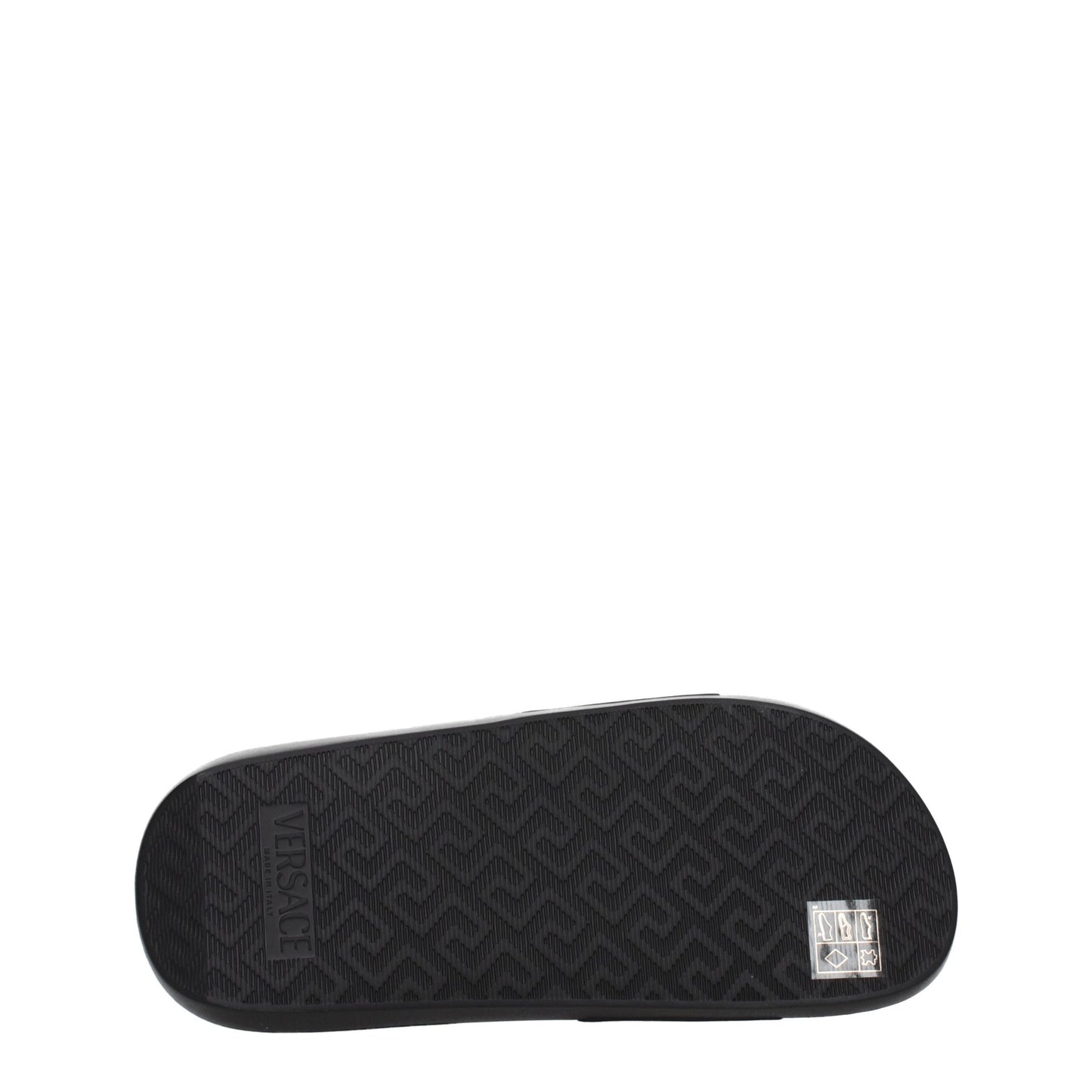 Pantuflas de cuero negras Versace