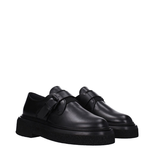 Max Mara Zapatos Oxford y Derbies de Cuero Negro
