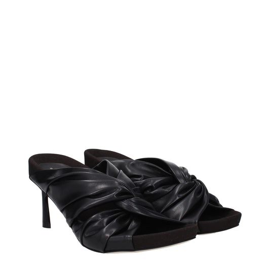 Sandalias Stella McCartney de tacón de aguja de cuero negro