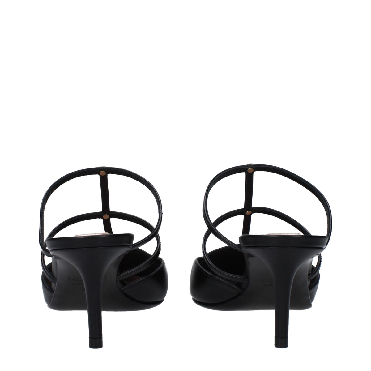 Sandalias Planas De Piel Negra Valentino Garavani